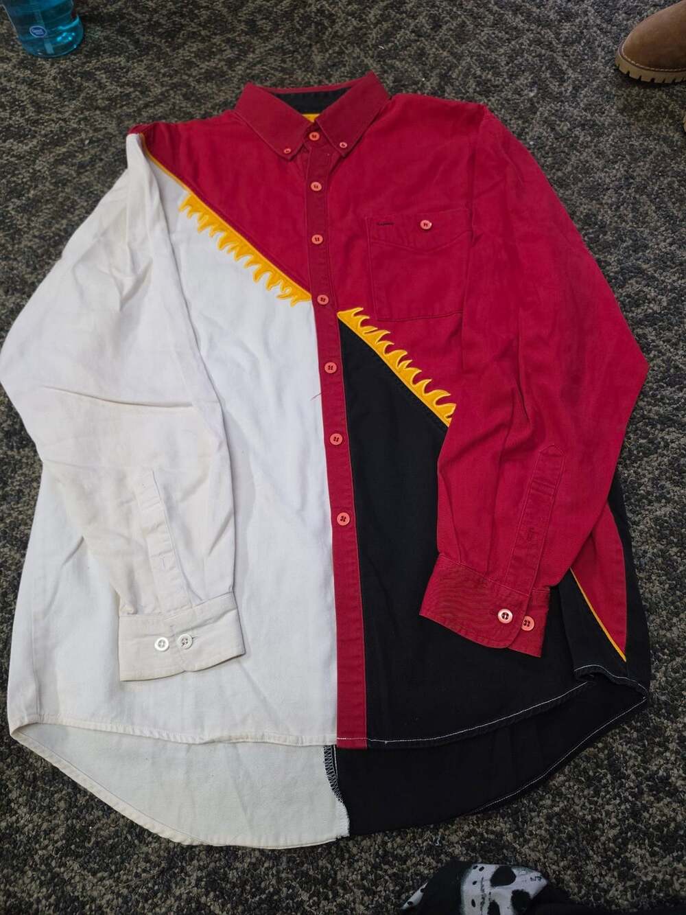 Spindle River Classics Button Up Size L Colorblock Flame